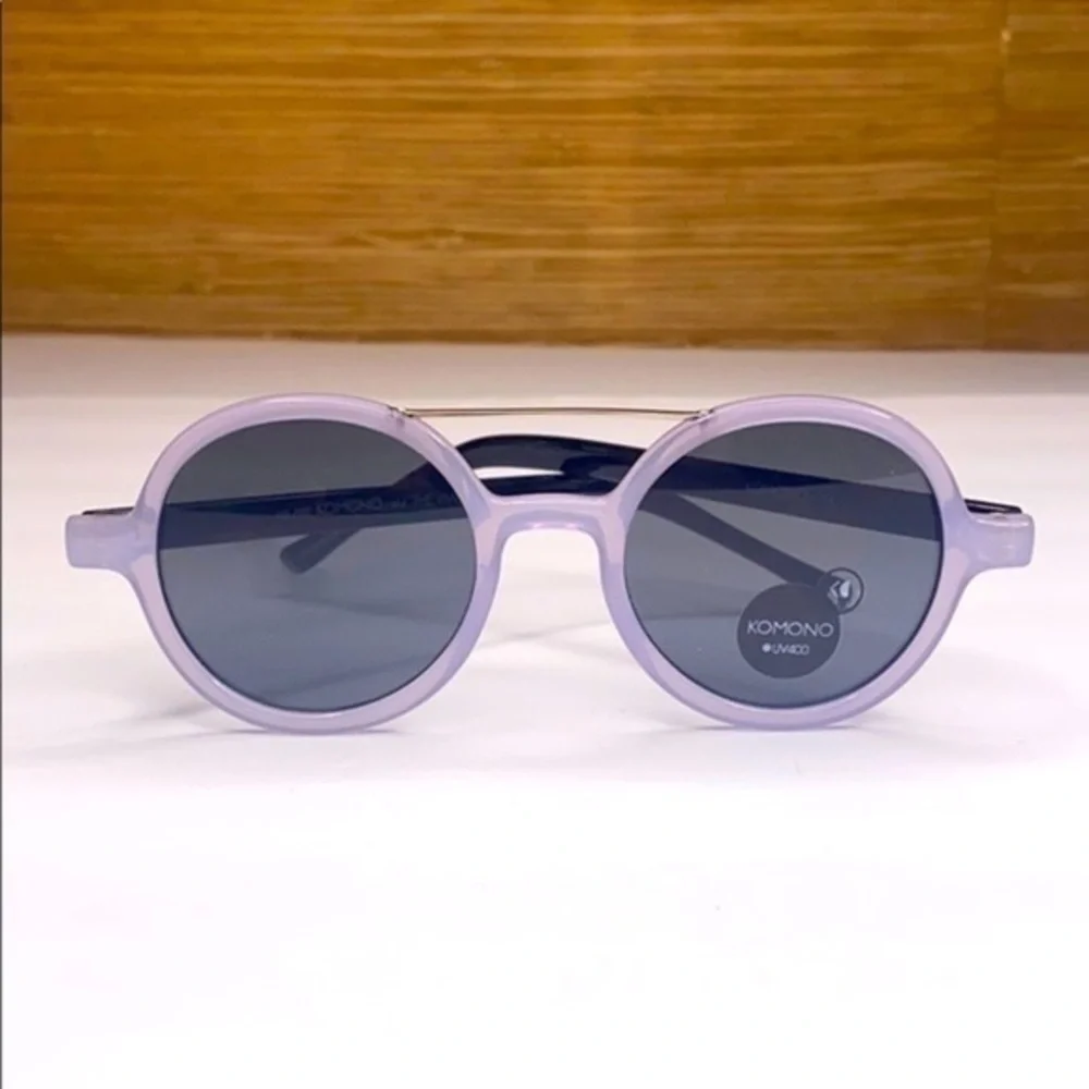 NEW KOMONO Vivien Violet Black Sunglasses purple round